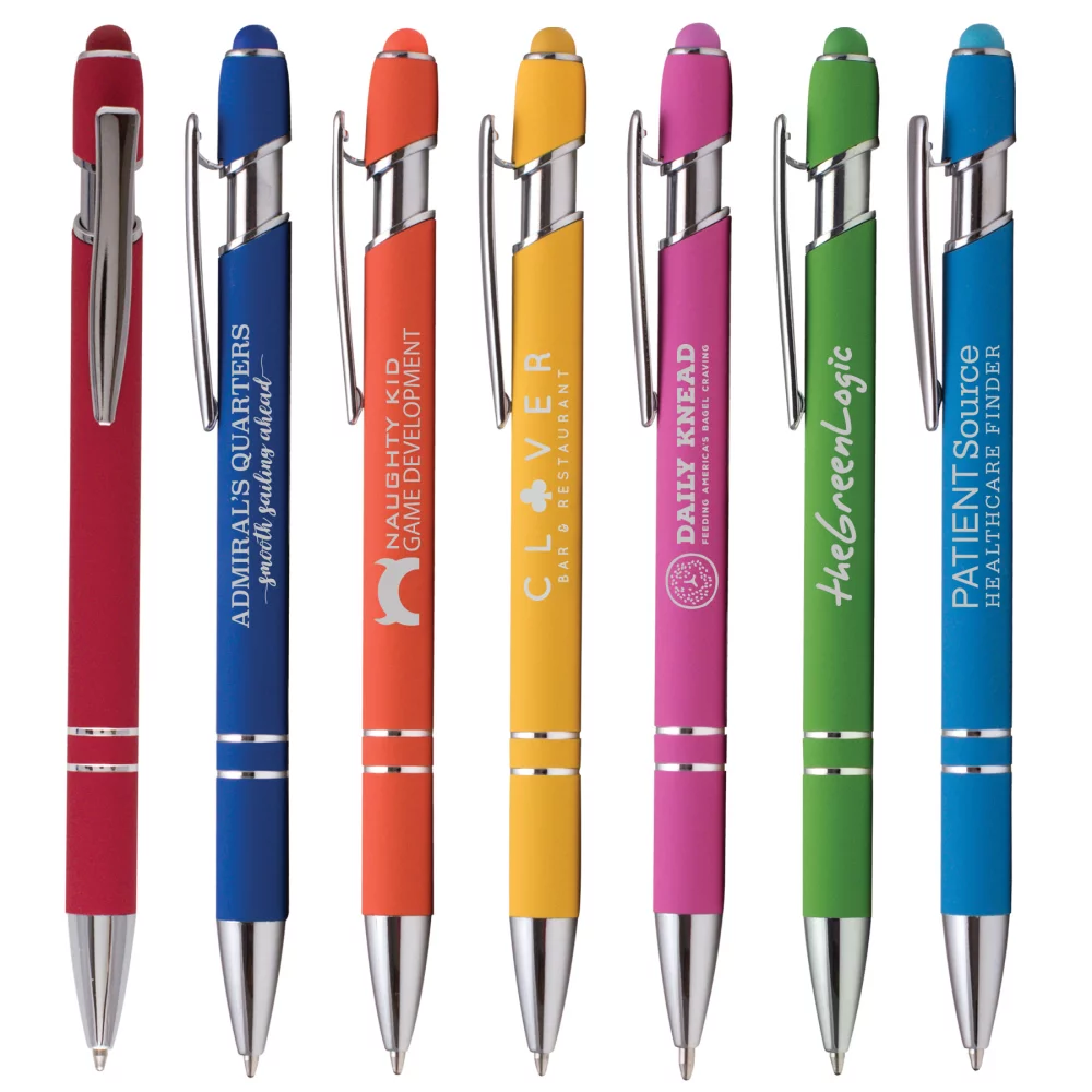 Ellipse Softy Brights avec stylet - Gravure laser - Stylo en métal