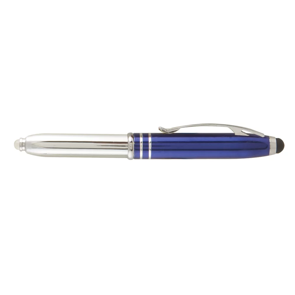 Stylo Vivano Duo avec lumière LED et stylet - Gravure laser - Stylo en métal