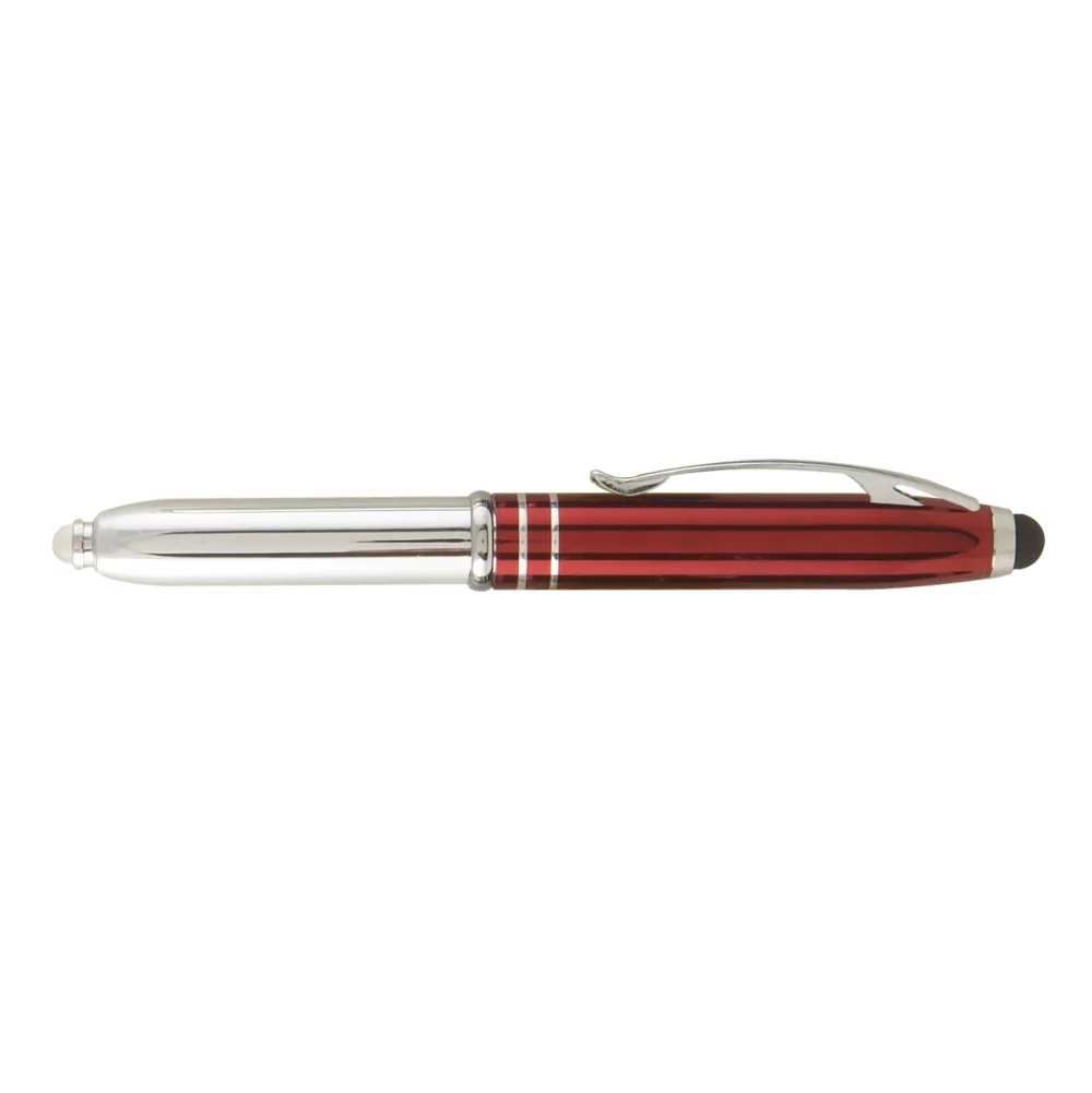 Stylo Vivano Duo avec lumière LED et stylet - ColorJet - Stylo métallique en couleur intégrale
