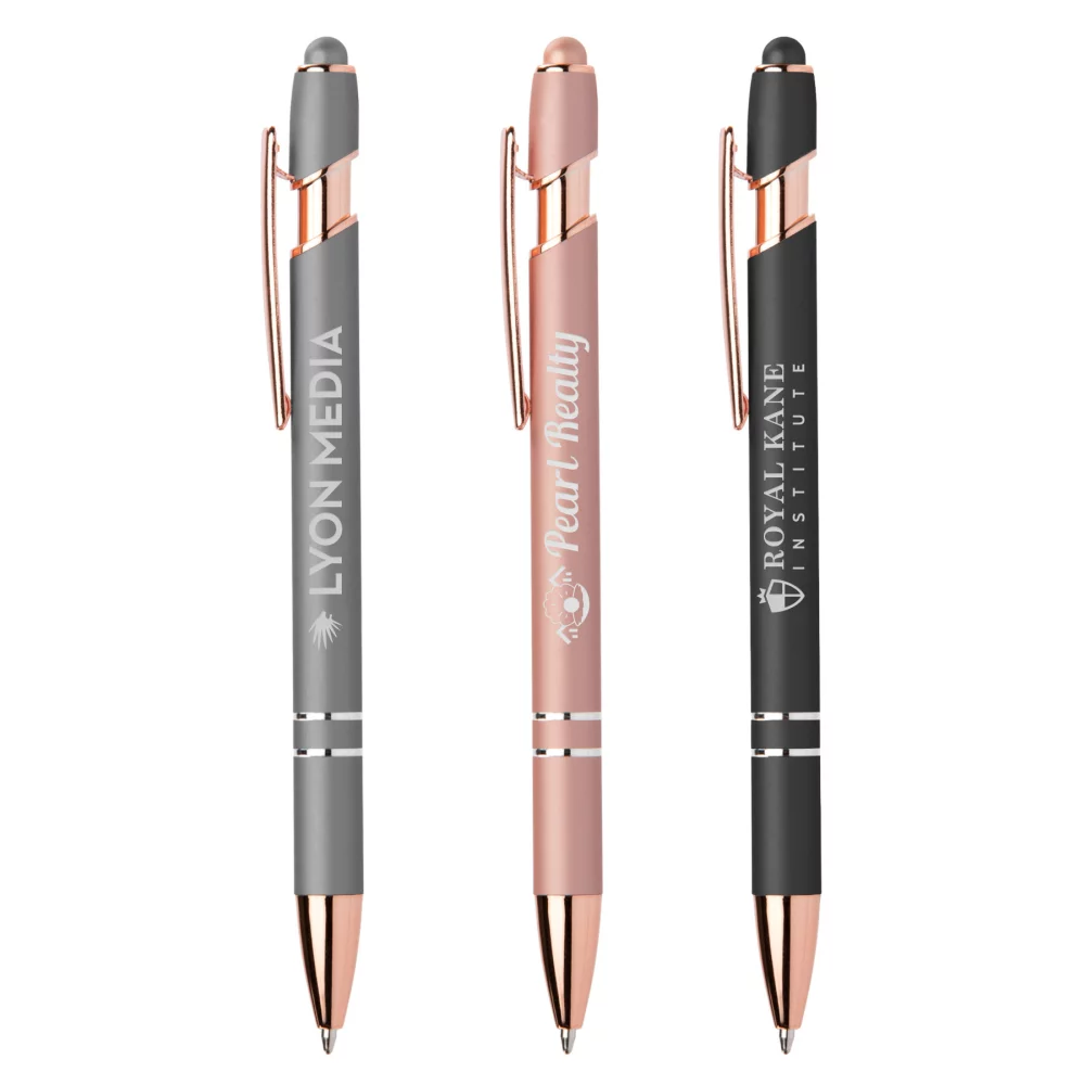 Stylo Ellipse Softy Rose Gold Métallique avec Stylet - Laser