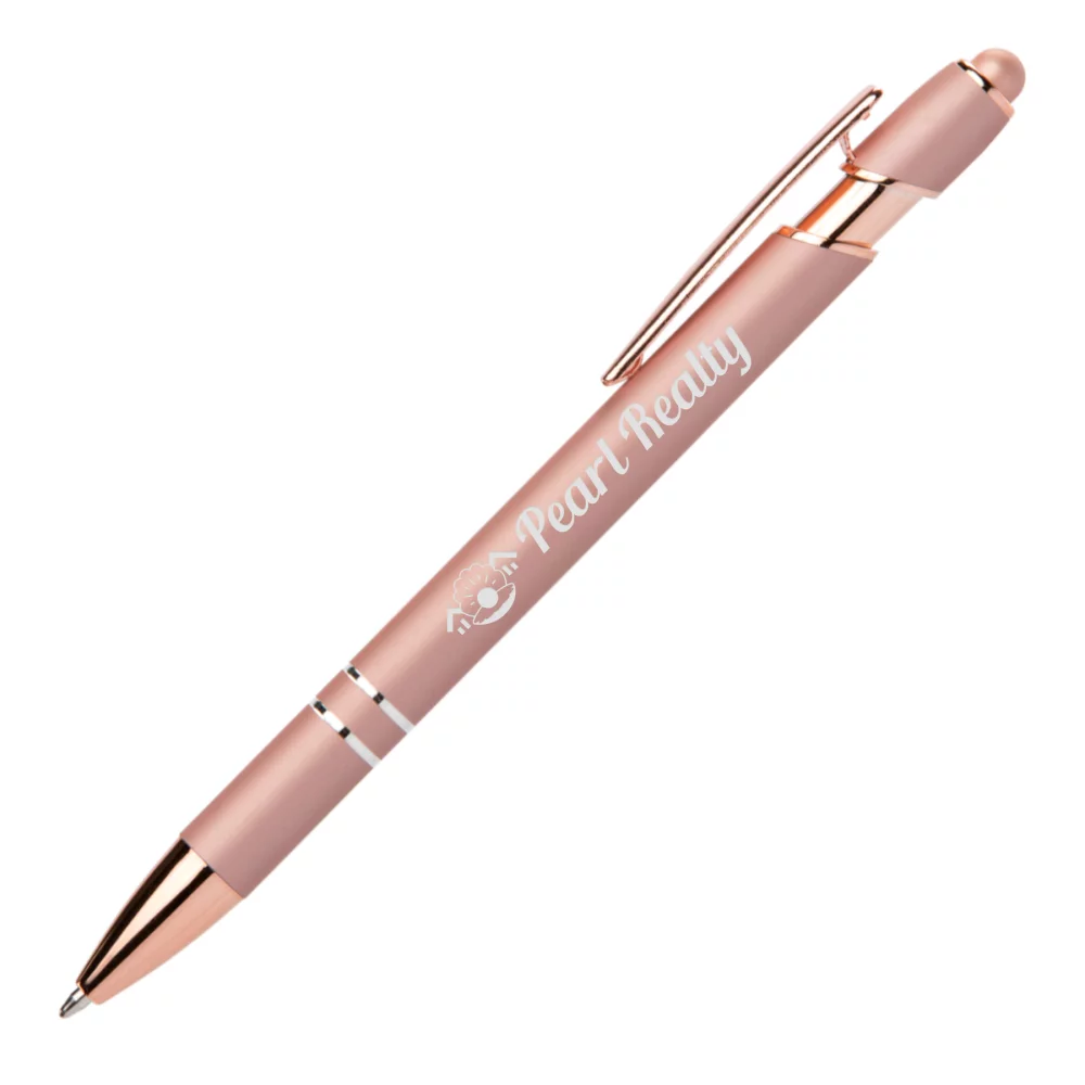 Stylo Ellipse Softy Rose Gold Métallique avec Stylet - Laser
