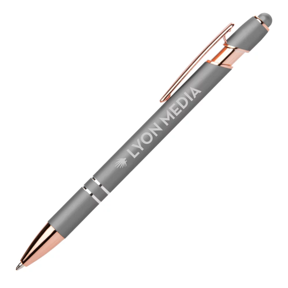 Stylo Ellipse Softy Rose Gold Métallique avec Stylet - Laser