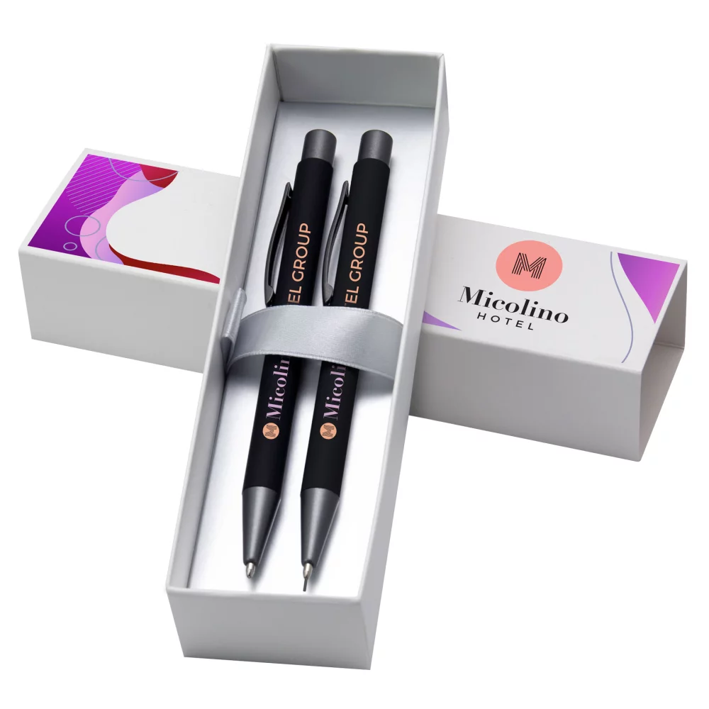 Ensemble cadeau stylo et crayon Bowie - ColorJet sur le stylo, le crayon et la boîte