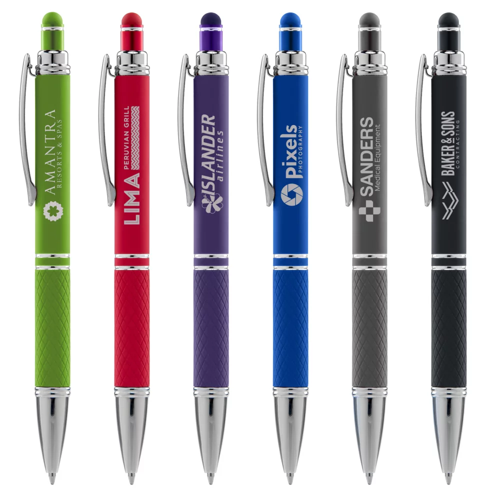 Stylo Phoenix Softy avec stylet - Stylo en métal gravé au laser