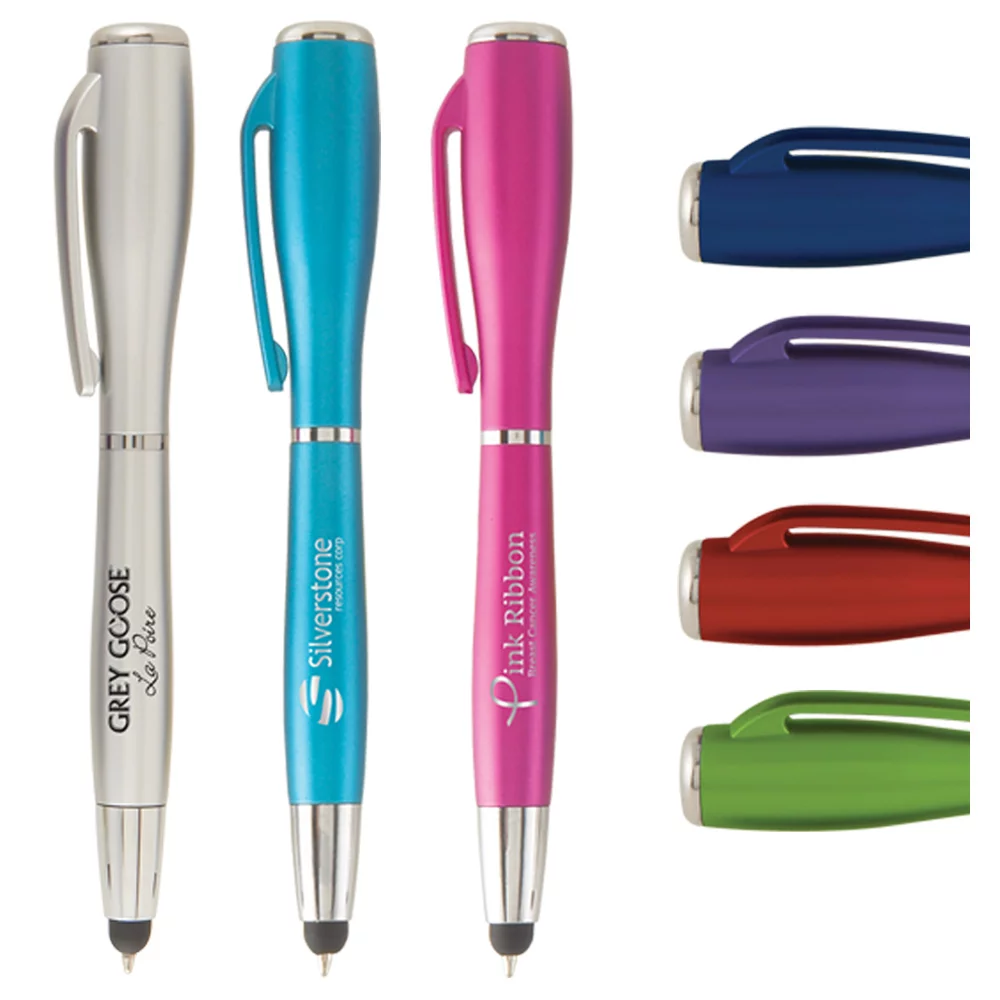 Stylet Nova Touch (métallique) avec lampe de poche LED.