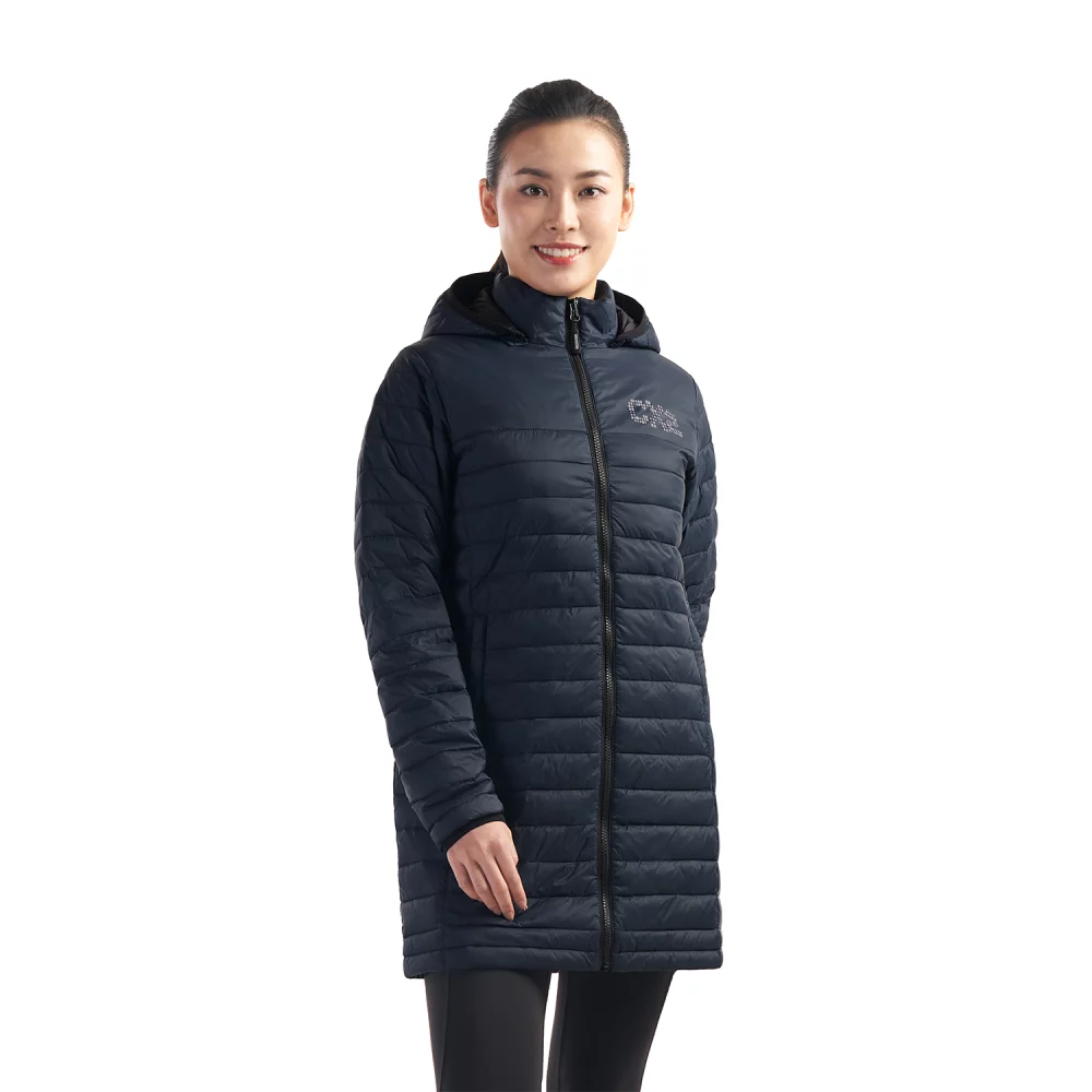 Veste longue matelassée pour femme Glacier Bay avec capuche détachable