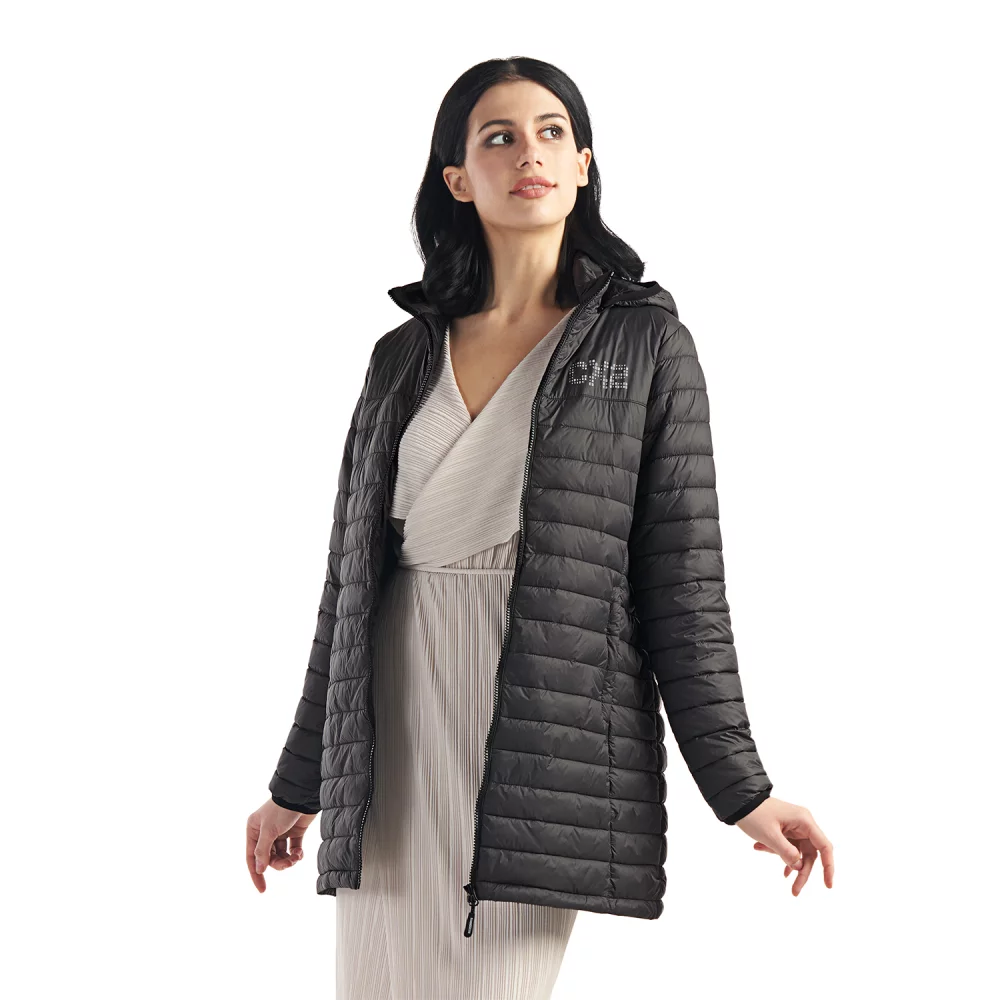 Veste longue matelassée pour femme Glacier Bay avec capuche détachable