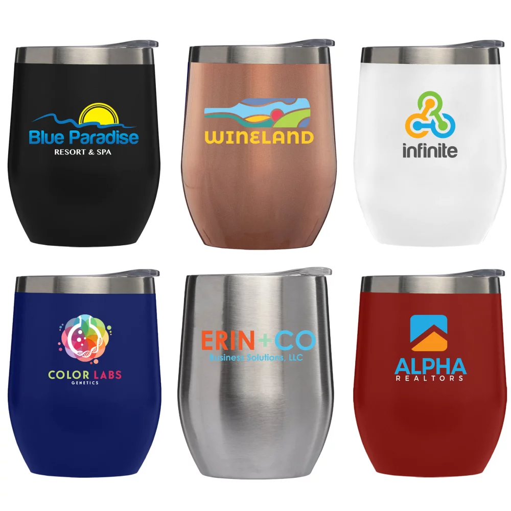 Évasion - Gobelet à vin en acier inoxydable à double paroi de 11 oz - Couleur complète