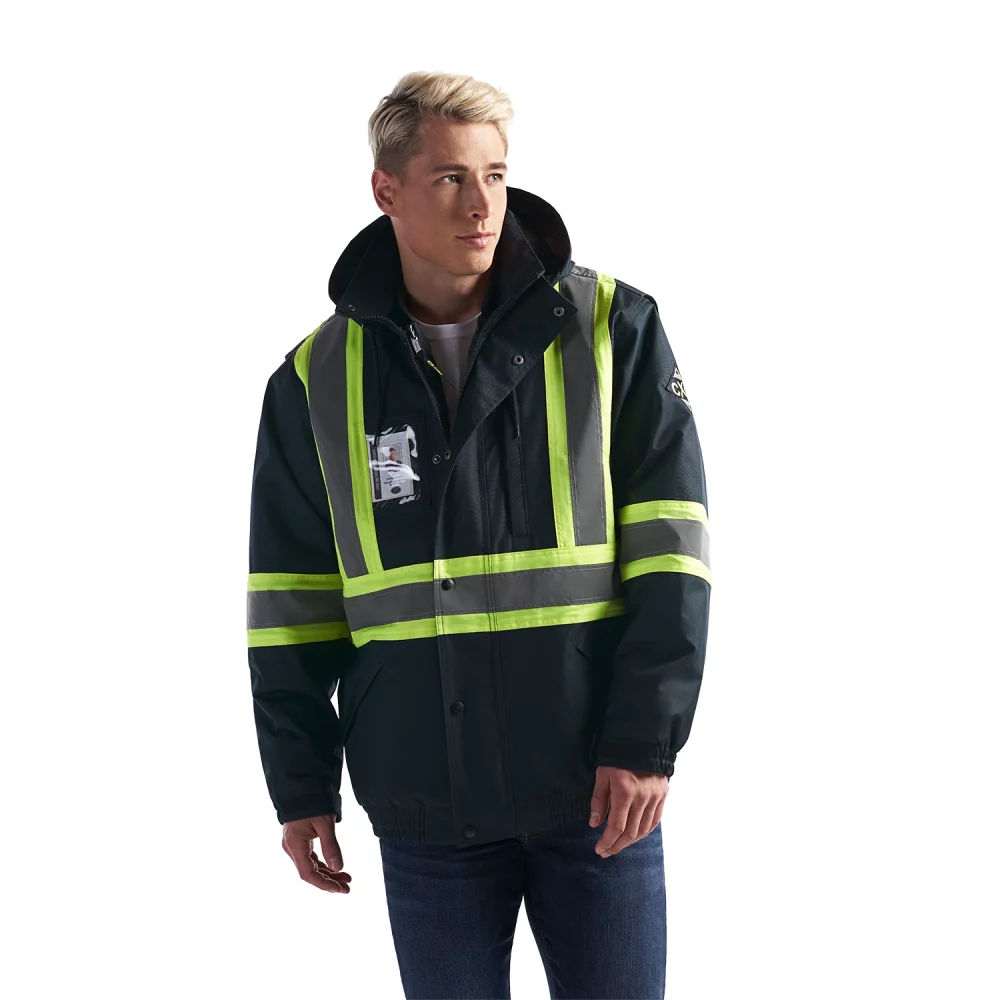 Veste de bombardier haute visibilité 3 en 1