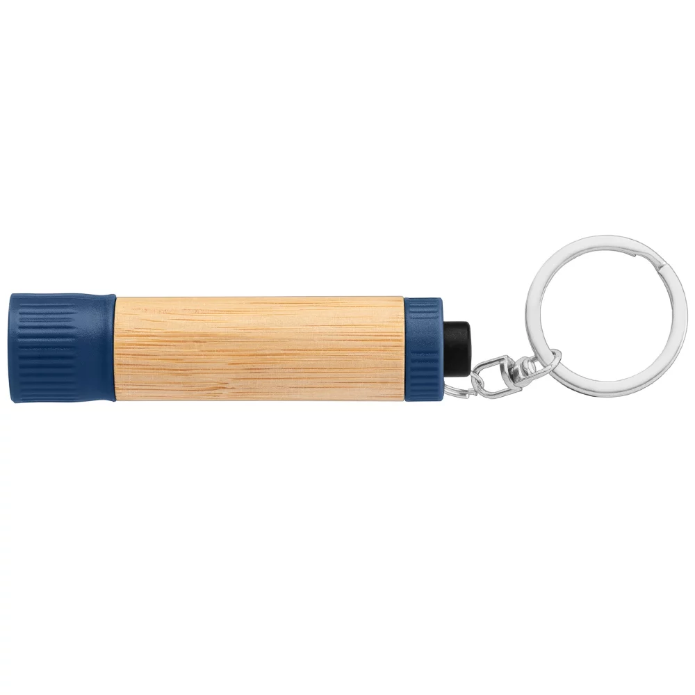 Lampe de poche LED en bambou avec porte-clés