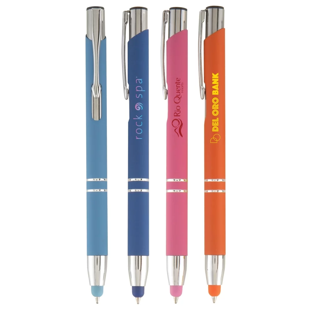 Stylo en métal Tres-Chic Softy+ avec stylet - ColorJet - couleur pleine