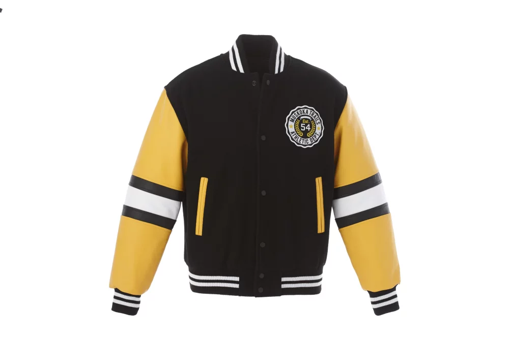 Custom Melton & Leather Varsity Jacket w/Snap Closure