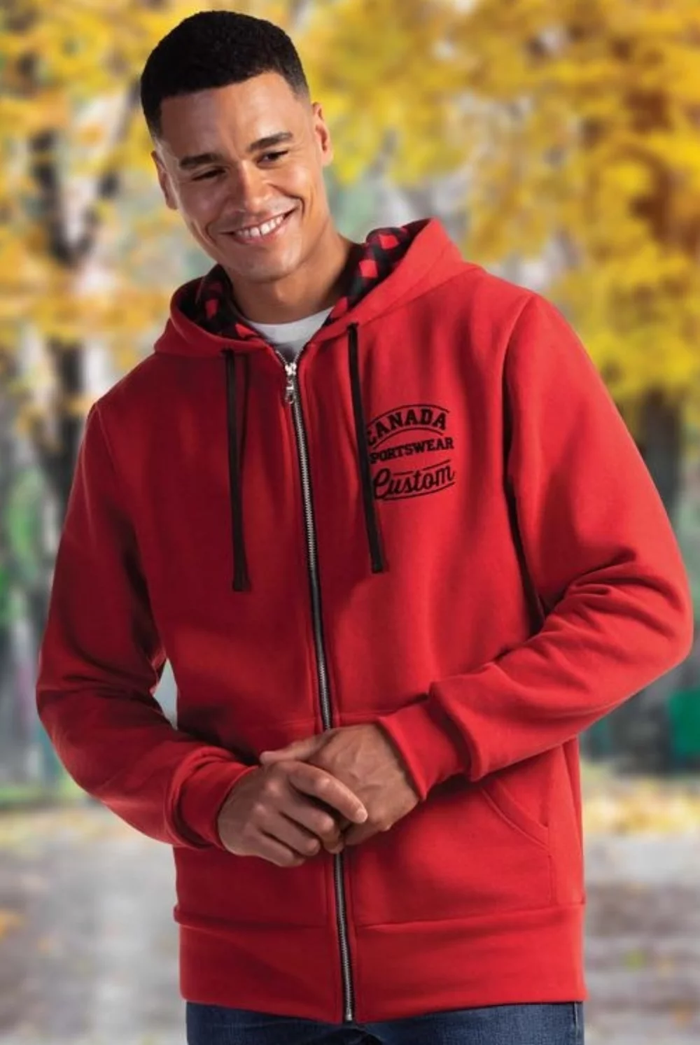 Sweat à capuche zippé pour homme personnalisé avec poche kangourou