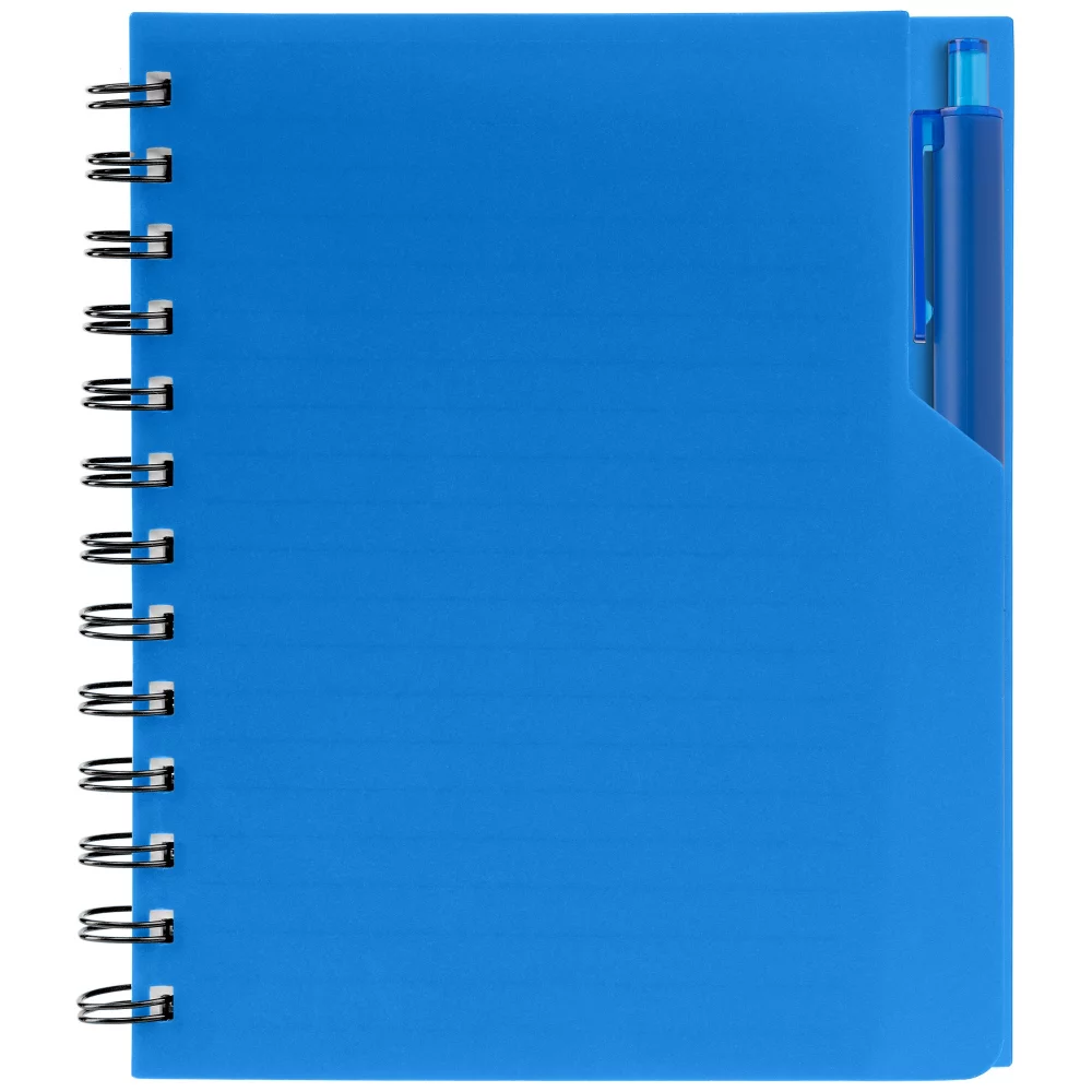 Cahier à spirale robuste en A5 avec stylo recyclé