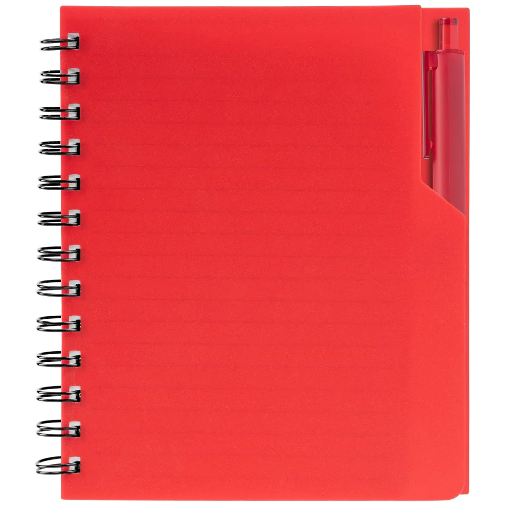 Cahier à spirale robuste en A5 avec stylo recyclé