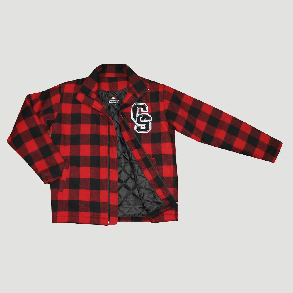 Veste à carreaux zippée personnalisée