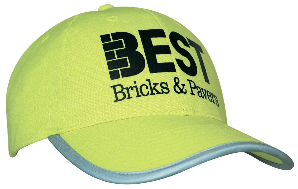 Casquette de sécurité luminescente avec bordure réfléchissante