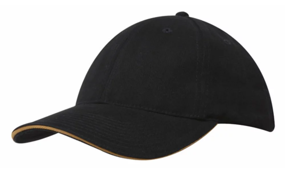 Casquette en coton brossé épais avec bordure sandwich