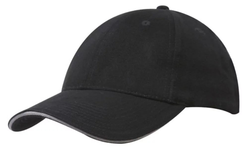 Casquette en coton brossé épais avec bordure sandwich