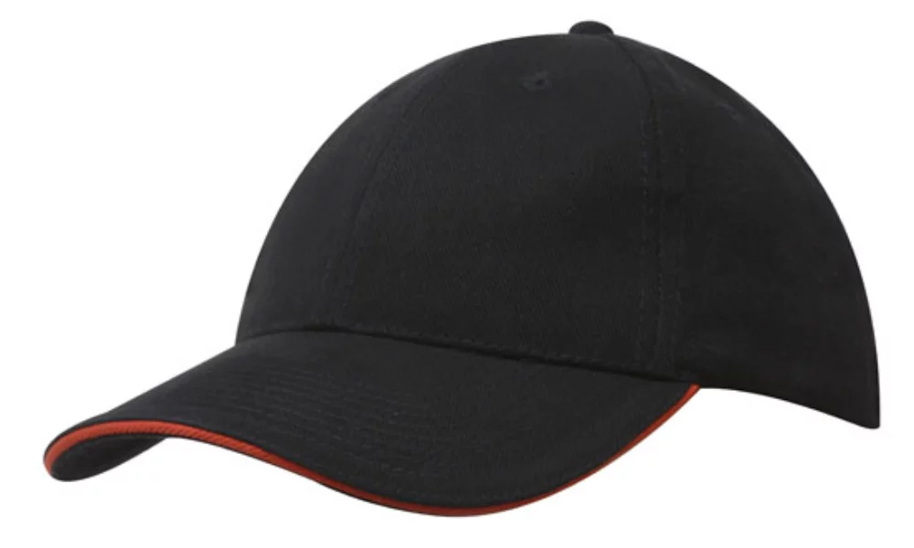 Casquette en coton brossé épais avec bordure sandwich