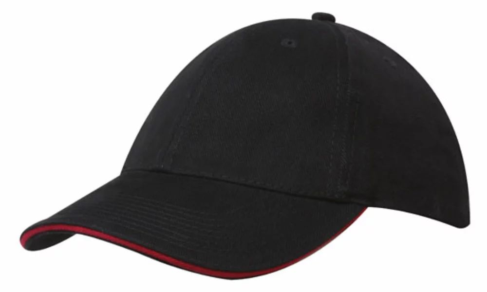 Casquette en coton brossé épais avec bordure sandwich