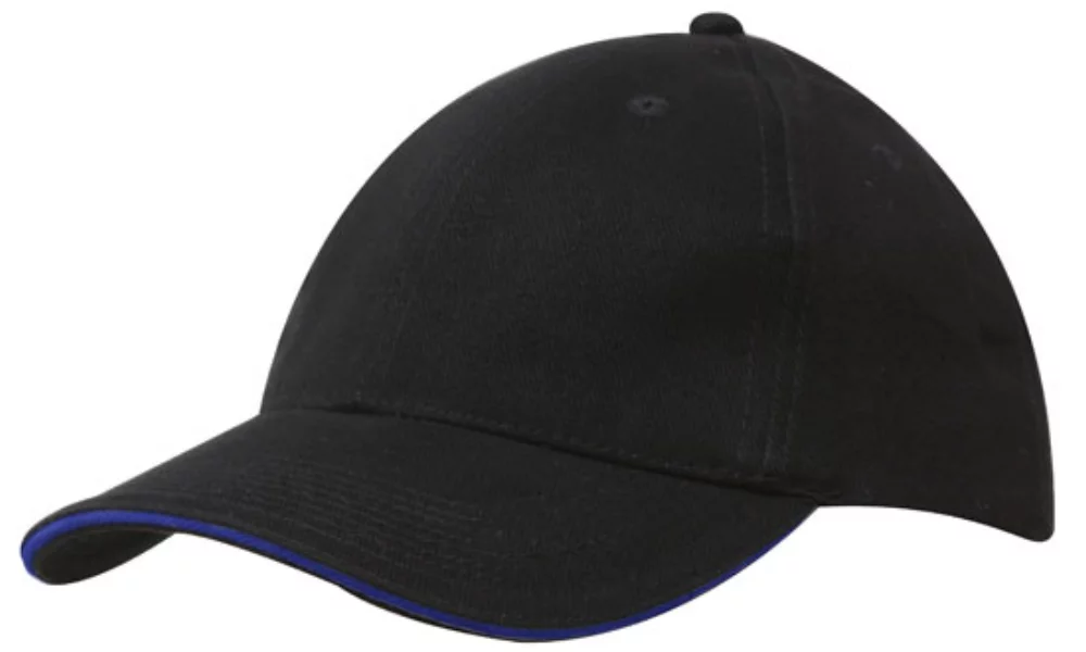 Casquette en coton brossé épais avec bordure sandwich