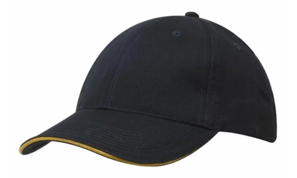 Casquette en coton brossé épais avec bordure sandwich