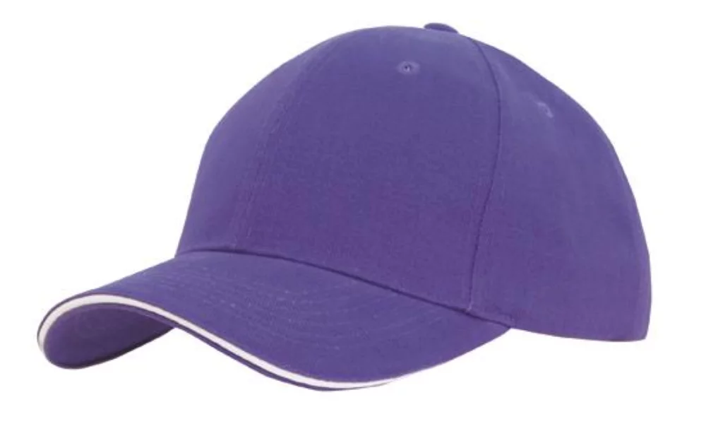 Casquette en coton brossé épais avec bordure sandwich
