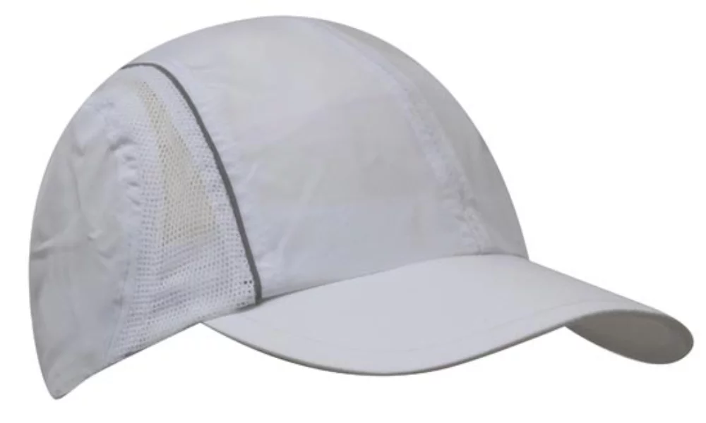 Casquette de sport en microfibre et en maille avec bordure réfléchissante