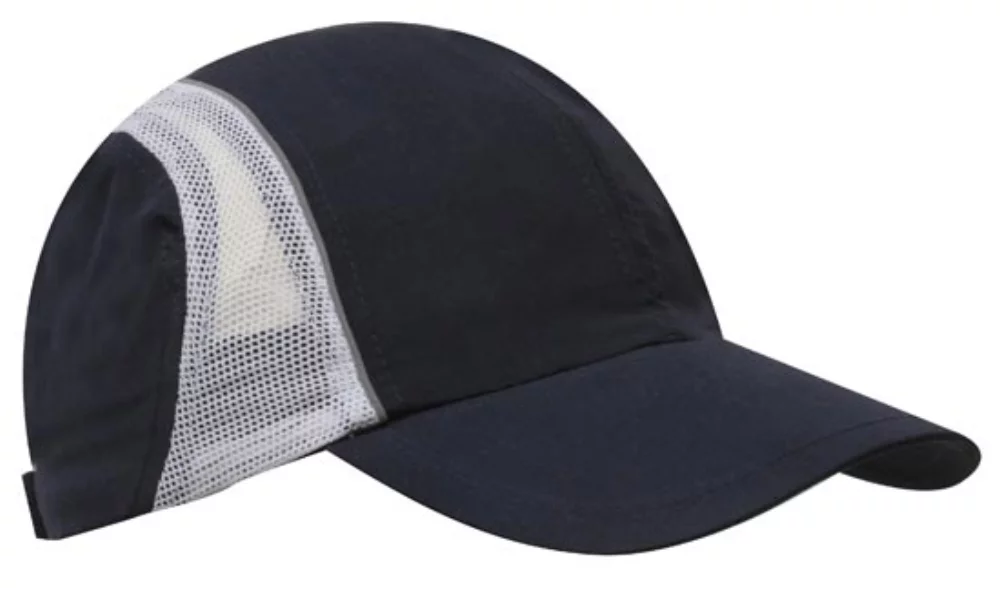 Casquette de sport en microfibre et en maille avec bordure réfléchissante