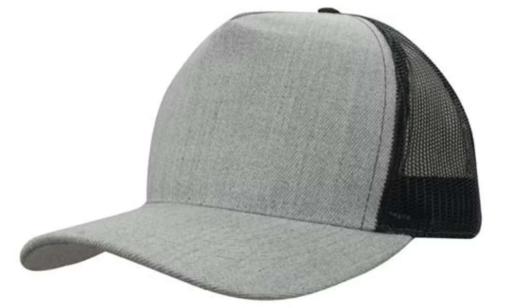 Grey Marle American Twill Cap with Mesh Back