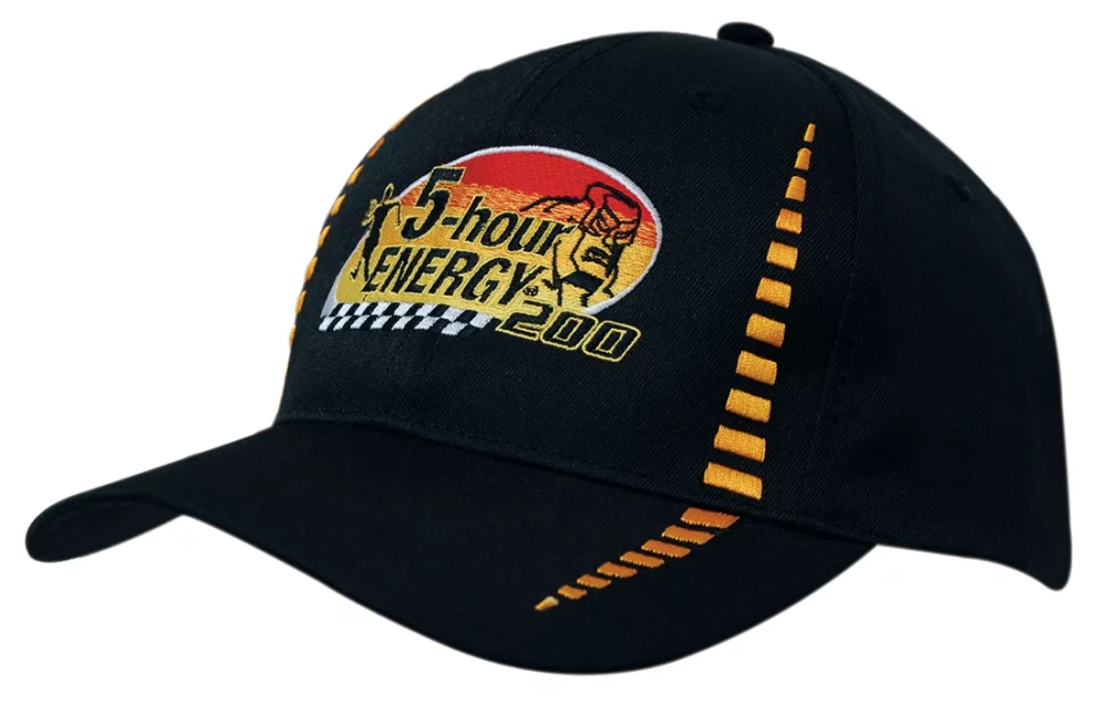 Casquette en sergé de polyester respirant avec petit motif à carreaux.