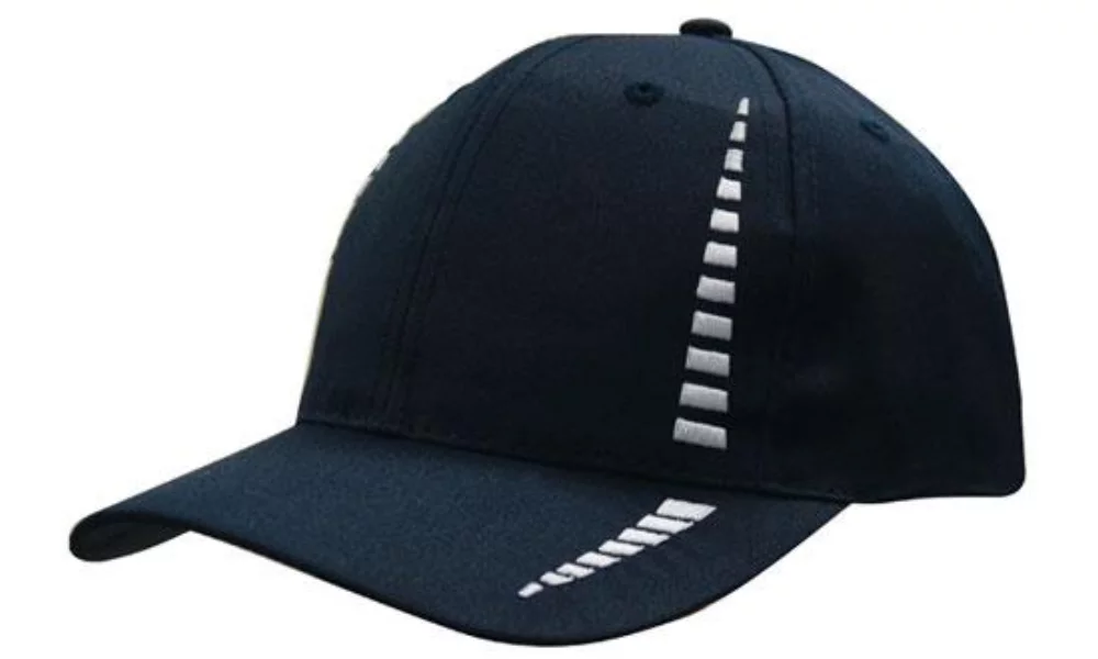 Casquette en sergé de polyester respirant avec petit motif à carreaux.