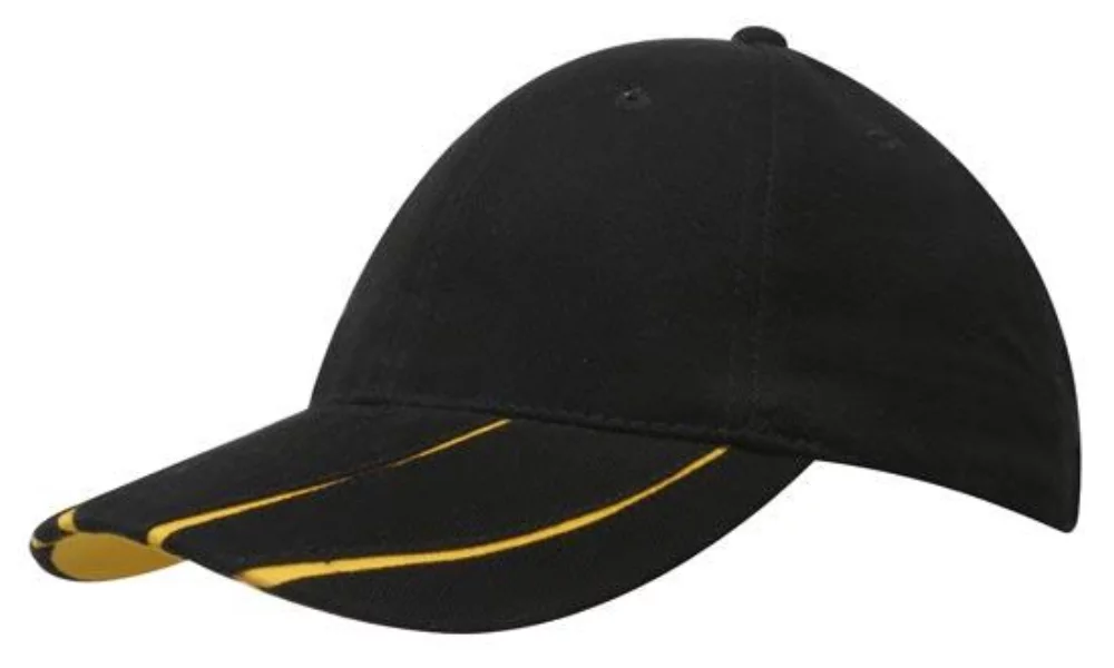 Casquette en coton lourd brossé avec visière bicolore laminée