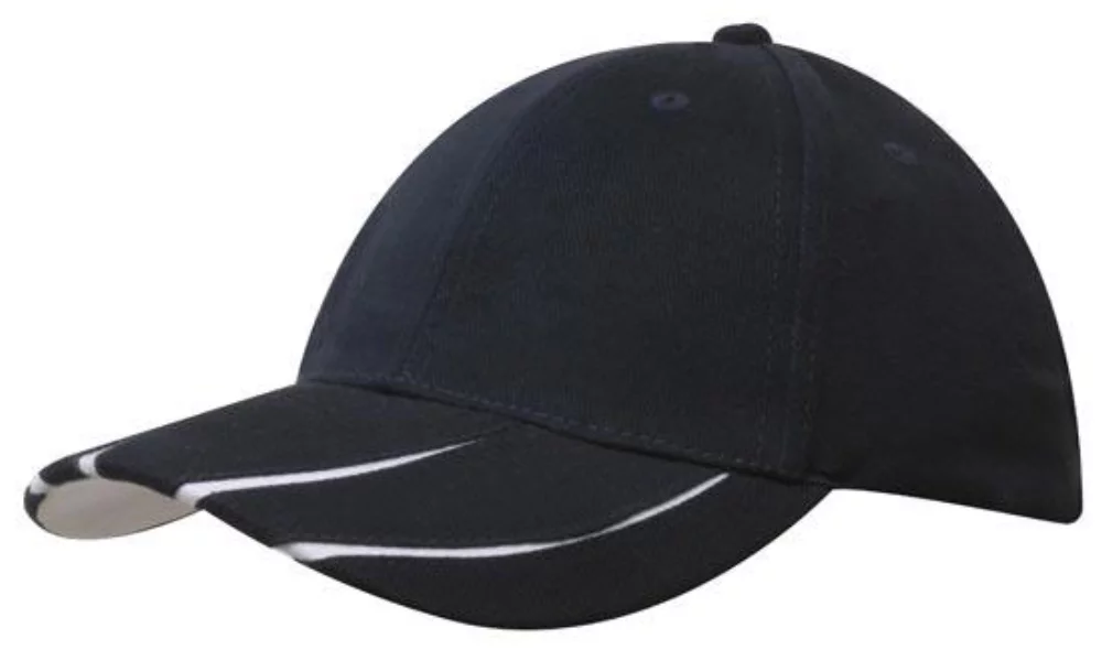 Casquette en coton lourd brossé avec visière bicolore laminée