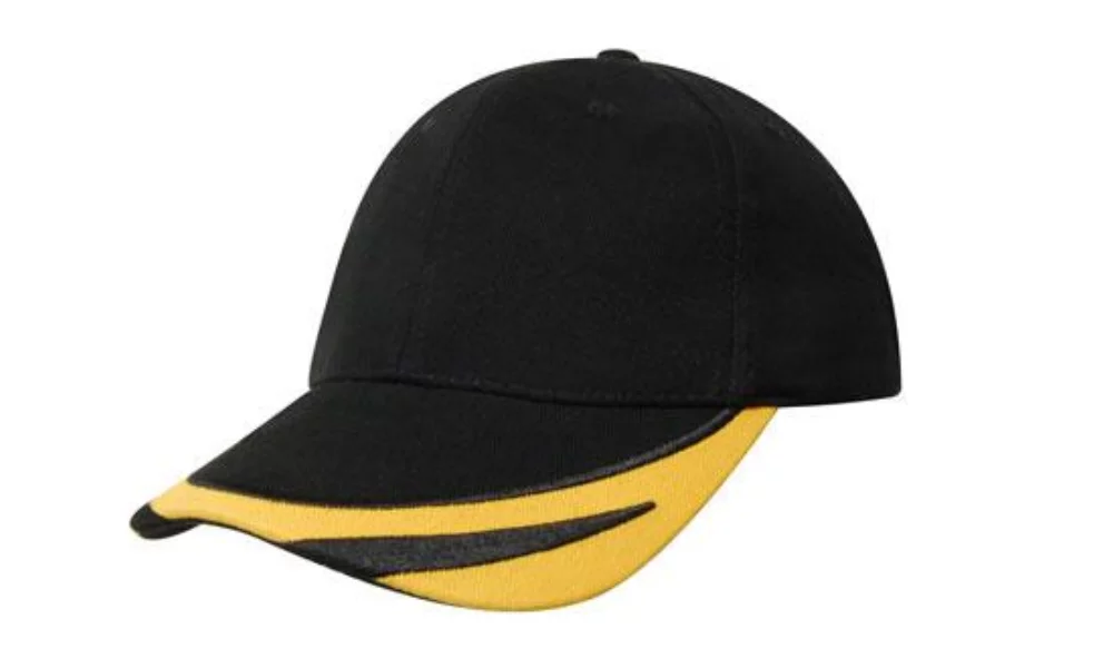Casquette en coton lourd brossé avec bordure de pic brodée.