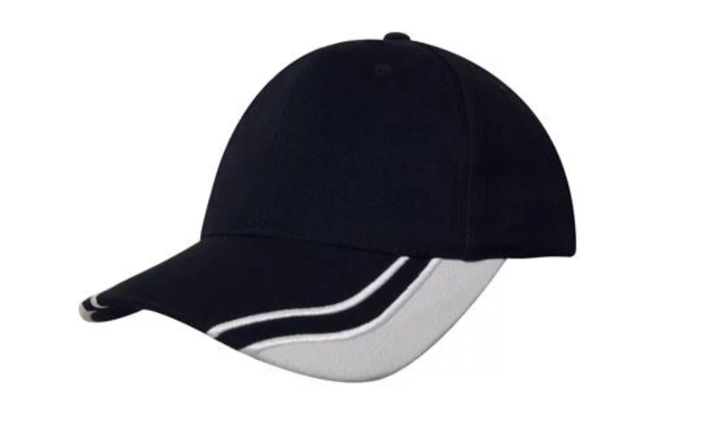 Casquette en coton épais brossé avec inserts de visière courbée