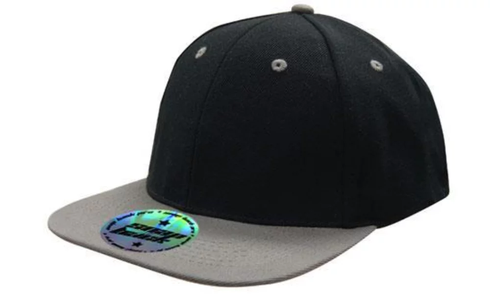 Casquette en sergé américain premium bicolore avec style professionnel à bouton pression à l'arrière.