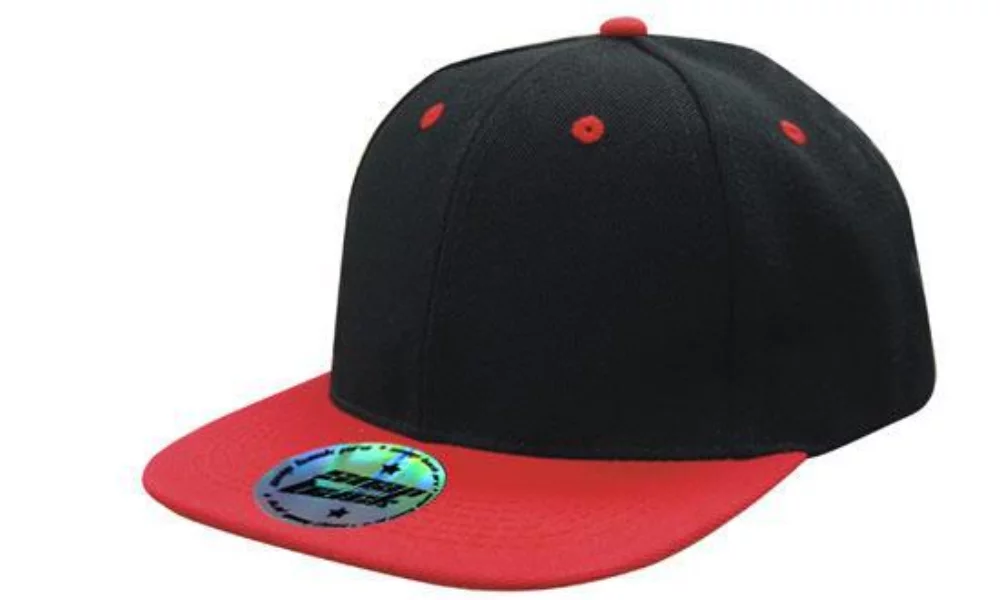 Casquette en sergé américain premium bicolore avec style professionnel à bouton pression à l'arrière.