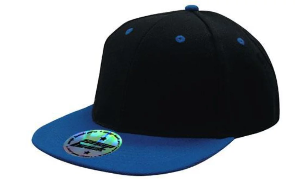 Casquette en sergé américain premium bicolore avec style professionnel à bouton pression à l'arrière.