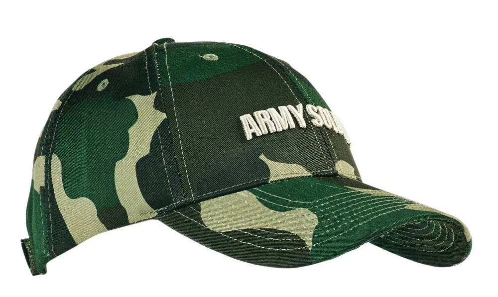 Casquette en sergé de coton avec imprimé camouflage