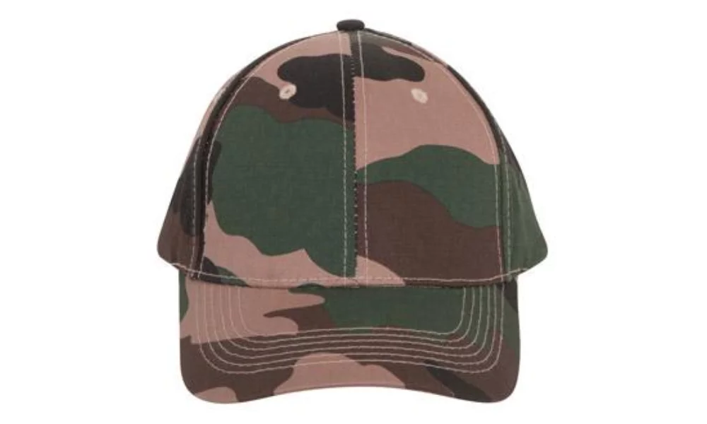 Cotton Twill Cap w/Camouflage Print