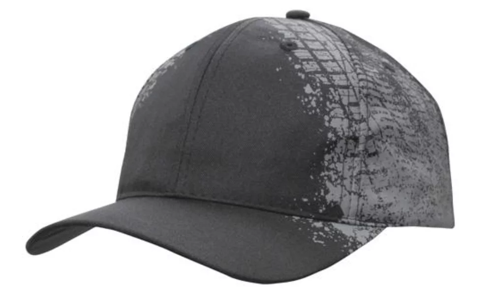 Casquette en sergé de polyester respirant avec impression de pneu