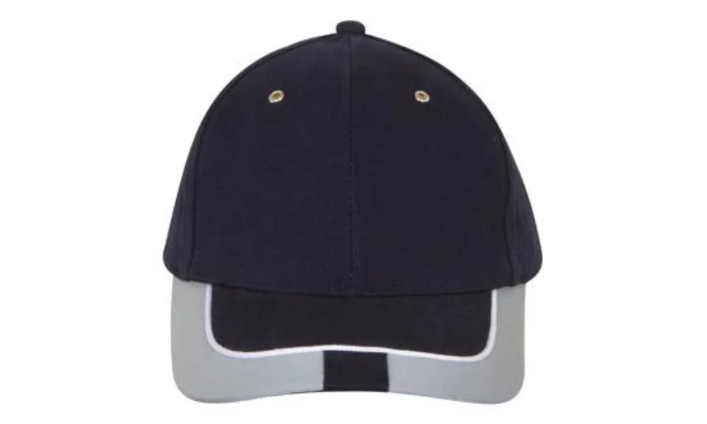 Casquette en coton brossé épais avec bordure réfléchissante et languette sur la visière