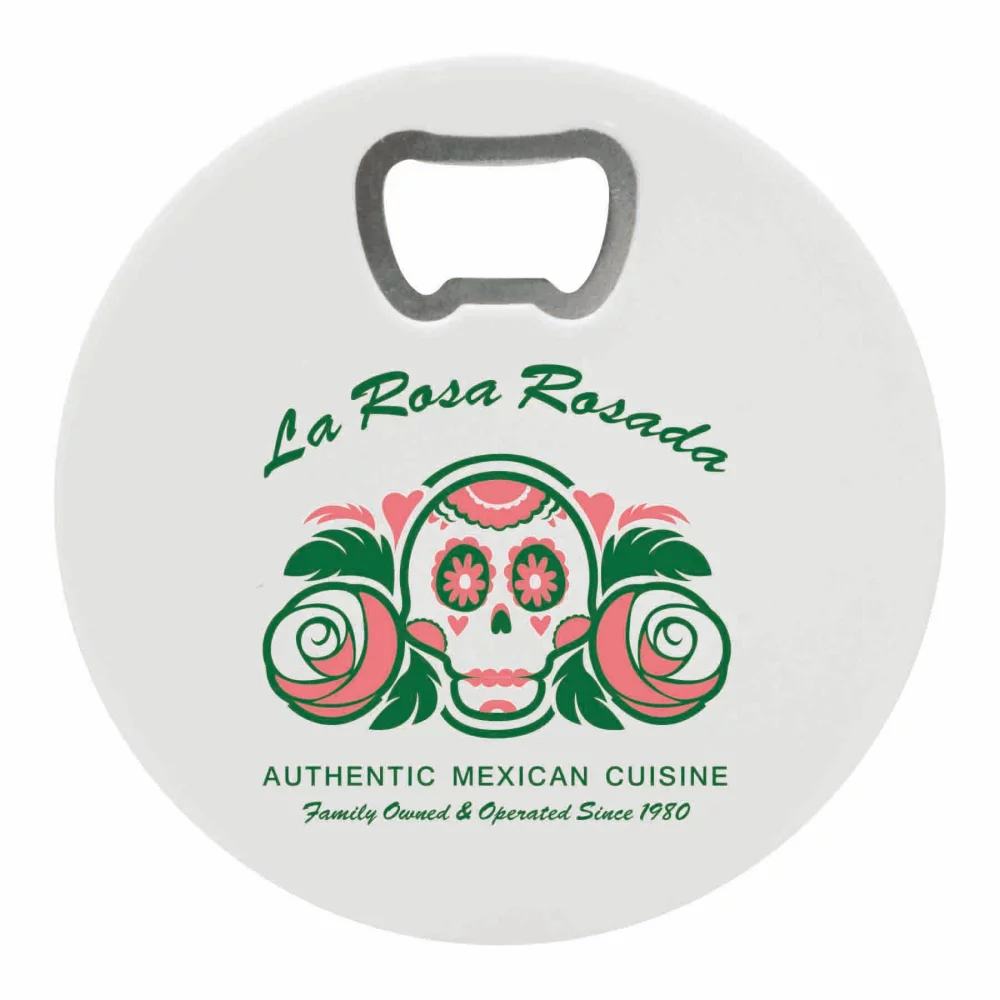 Sous-verre ouvre-bouteille rond