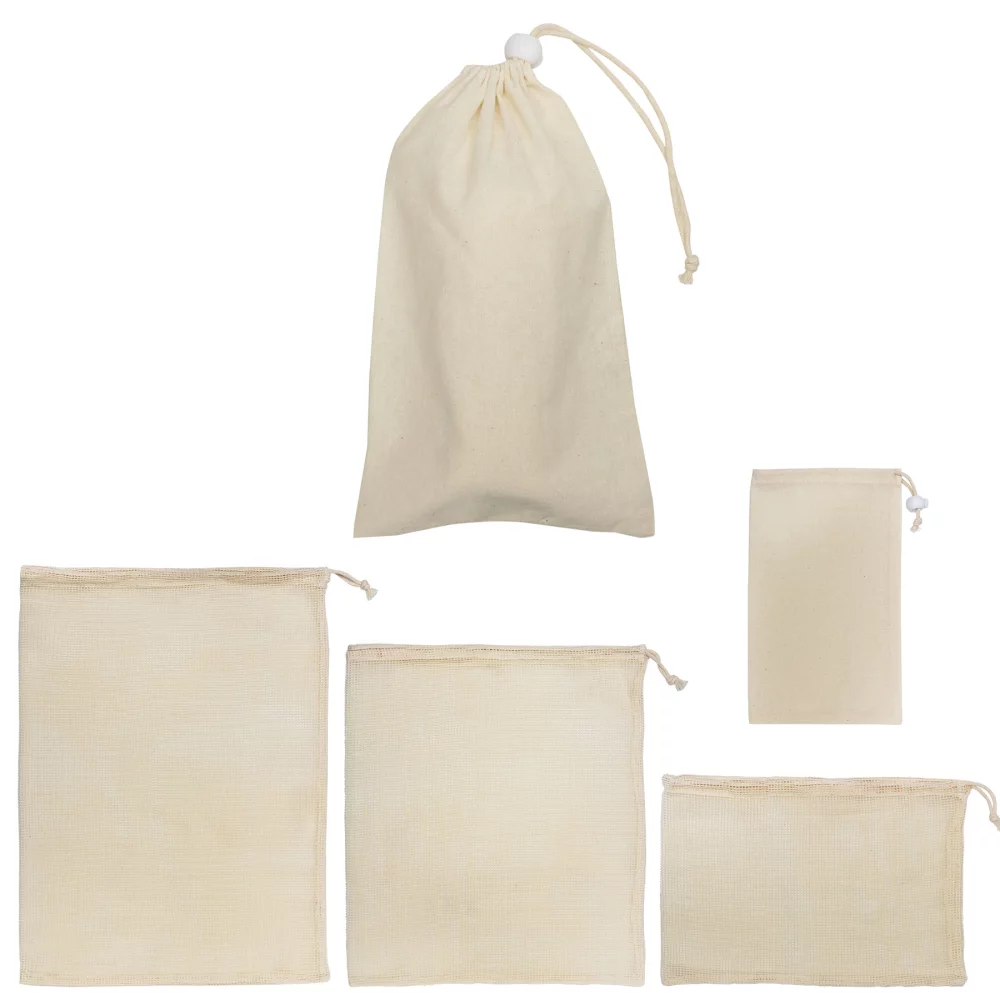 Reusable Cotton Mesh Produce Bag Set