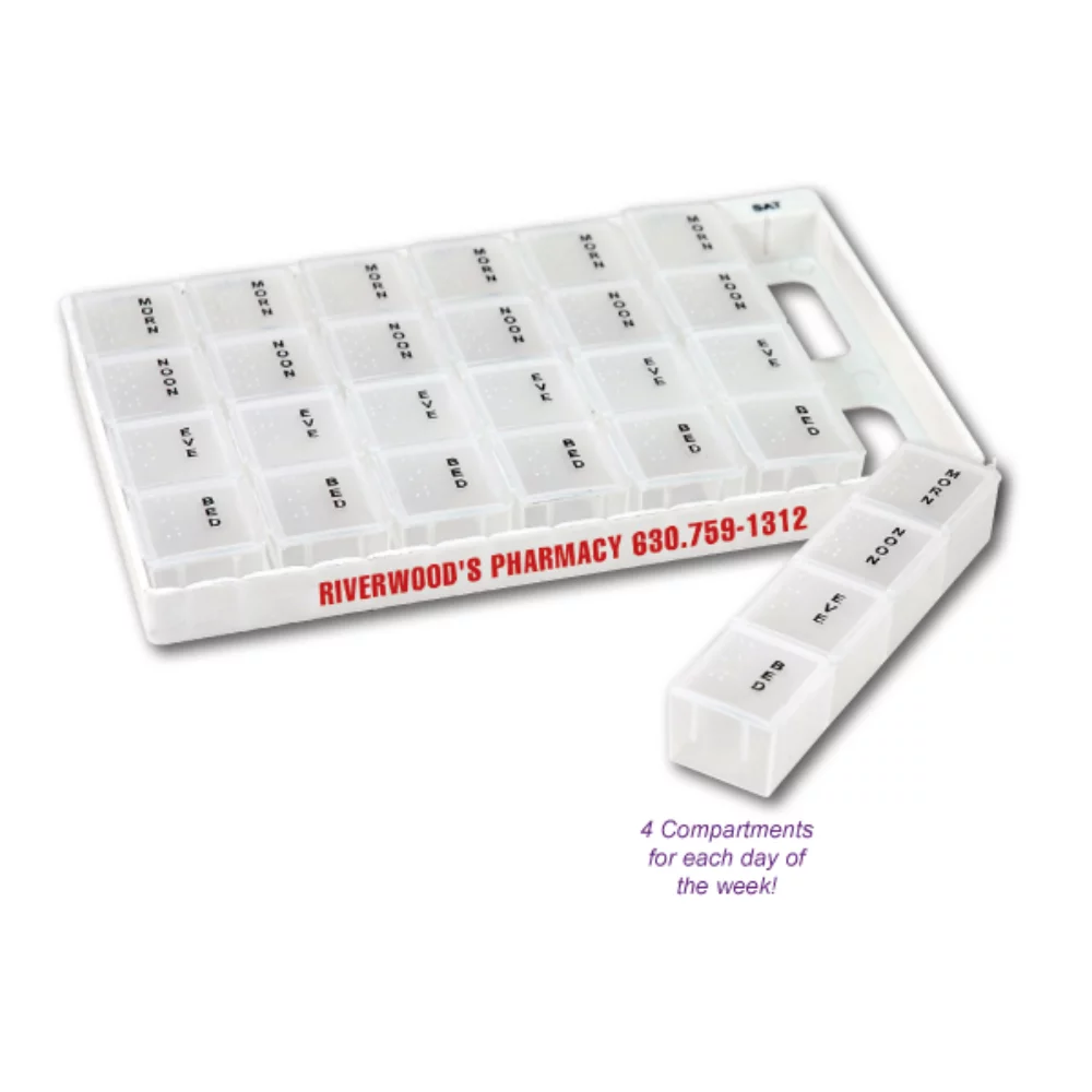 Boîte à pilules de 28 compartiments pour 7 jours