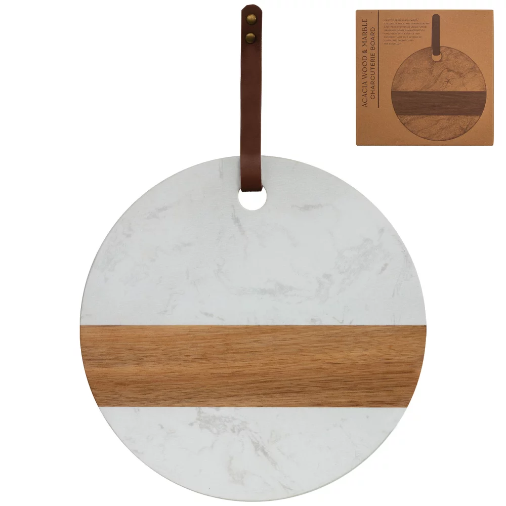 Planche à charcuterie en bois d'acacia et marbre