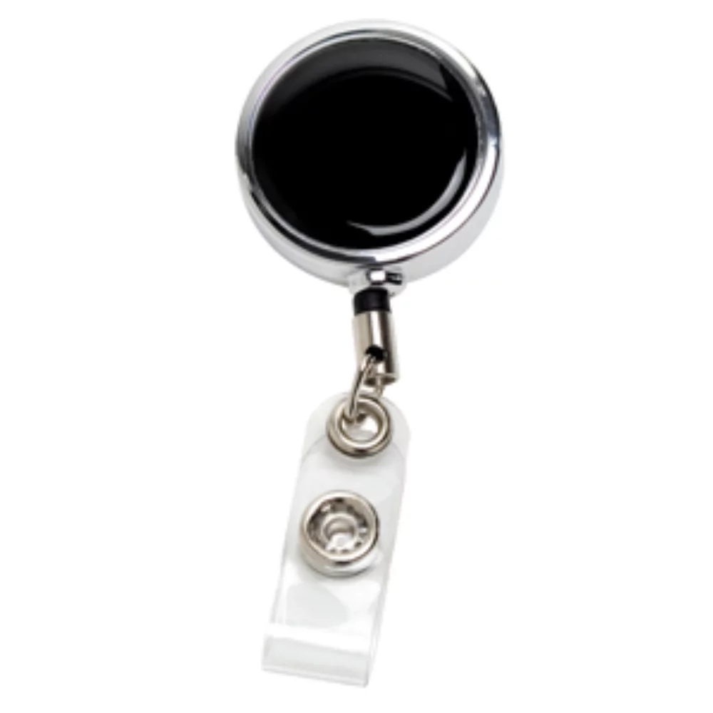 30" Rond Chrome Métal Badge Rétractable & Porte-badge (Couleur Pleine)