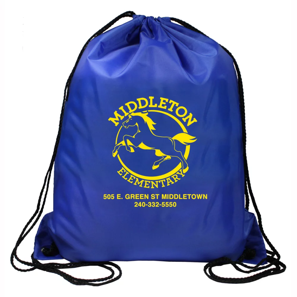 14-1/2"W x 17-1/2" H - "Ventoux" 210D Polyester Drawstring Cinch Pack Backpack